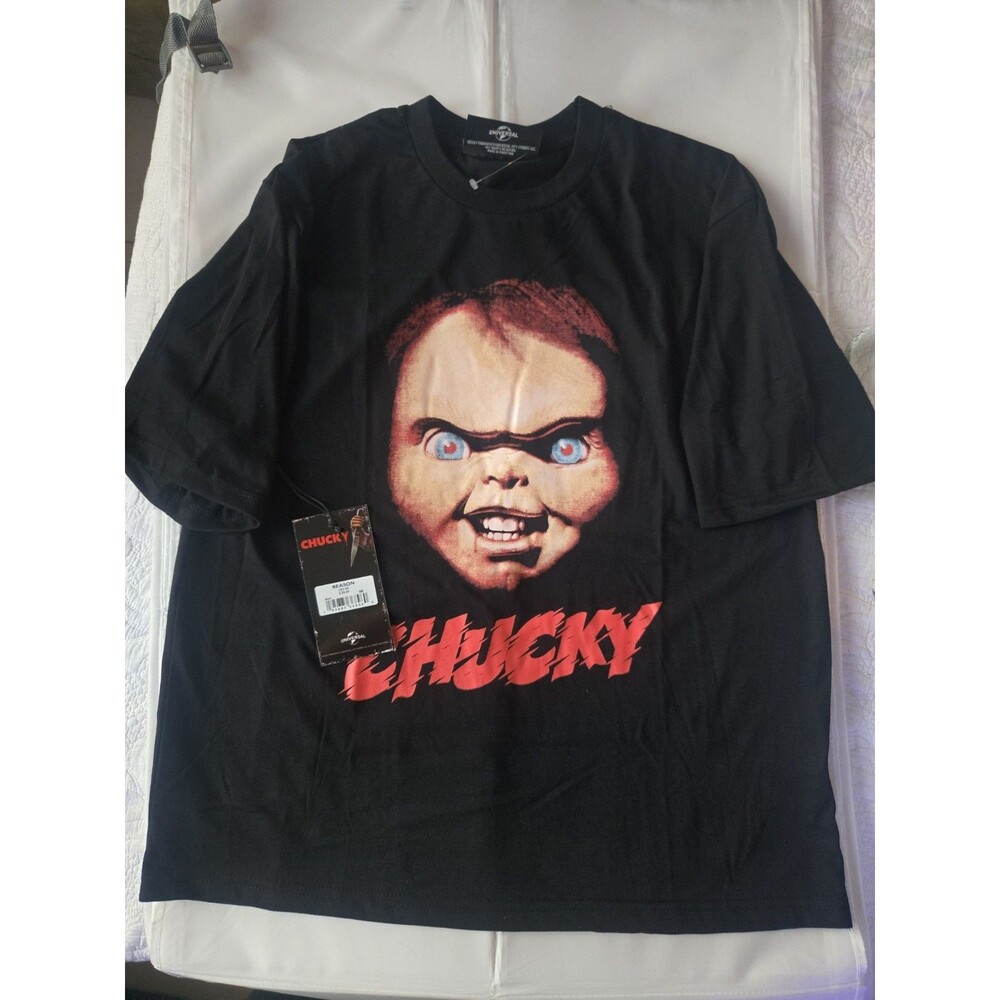 CHUCKY Unisex Black Graphic Horror Movie T-Shirt Size XL